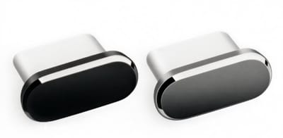 Tweedelige metalen Type-C stofpluggen - Zwart en Grijs - bescherming voor de oplaadpoort - USB-C oplaadpoortplug - beschermhoes voor mobiele telefoon - stof- en vuilafstotend