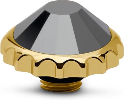 Melano Vivid Cap Steentje Jet Hematite Goud