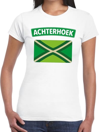 Achterhoek vlag t-shirt wit voor dames - Festival kleding XS