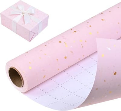Cadeaupapier rol in roze kleur voor het versieren van cadeaus, verjaardagen, bruiloften en feestelijke gelegenheden, 43 cm x 10 m, ideaal voor inpakken en decoreren