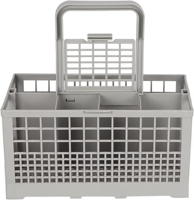 Bestekmand Vaatwasser - Universeel Mandje - Vaat Reinigen - Met Verwijderbaar Handvat - 24 cm Lengte - Grijs