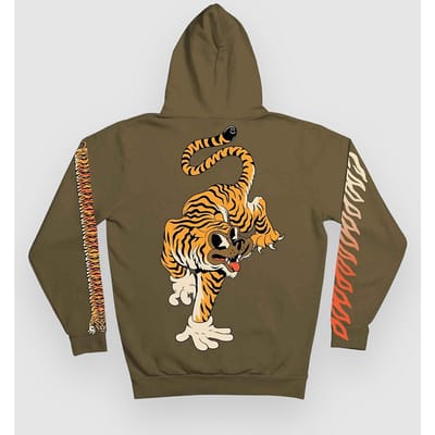 The Dudes Tiger Bear Classic Premium Hoodie groen