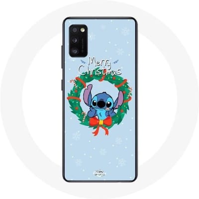 Coque pour Oppo A16 Stitch neige joyeux Noël bleu