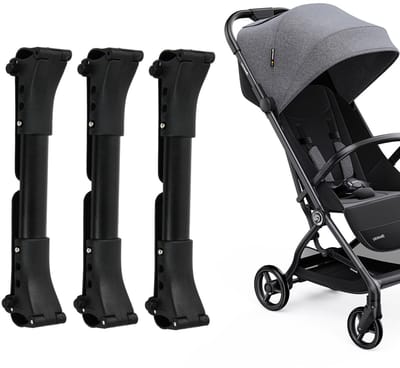 Dailygoods- Verbindingsset voor kinderwagens - 3 Stuks - Dubbele kinderwagenverbindingen - Veiligheidsverbinders - Verstelbare vergrendelingsknop - Geschikt voor themaparken - Kinderwagenconnector