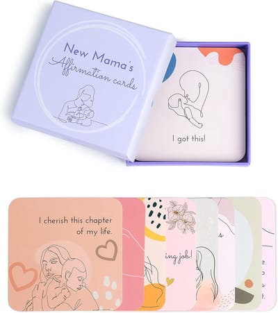 Affirmatiekaarten Nieuwe Moeder - Postpartum Zelfzorg - Mentale Kracht - 31 Unieke Kaarten - 10cm Kaartformaat - Pastel Kleuren