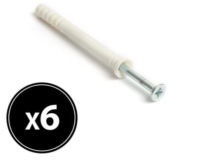 6x Slagplug 8 X 80 Mm – Impact Anchor / Slaganker Voor Montage – Kunststof Plug Met Schroef – M8 Muurplug Voor Beton En Steen – Bevestigingsmateriaal – 6 stuks / verpakking 1 Stuks [04828B]
