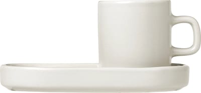 Blomus PILAR Kopjes en Schotel - 50 ml - Moonbeam - 2 stuks
