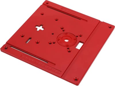 Freestafel Inzetplaat - Houtbewerking Accessoire - Precisie Houtbewerking - 2-in-1 Multifunctioneel - 245 x 240 mm - Aluminiumkleurig