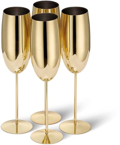 Champagne Flute Glazen - Onbreekbare Party Glazen - Gouden Kleur - Elegante Glazen