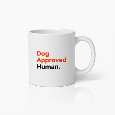 Dog Approved Human Mok 330ml – Grappige Koffiebeker voor Hondenliefhebbers – Cadeau voor Huisdiereigenaren – Vaatwasser & Magnetron Bestendig