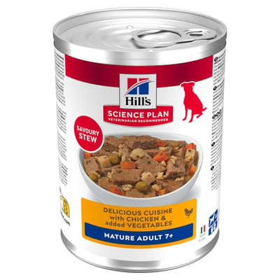 12x363g Hill's Science Plan Mature Adult Ragout met Kip & toegevoegde Groenten nat hondenvoer