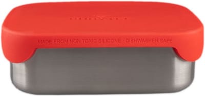 Rubytec Superhero Lunchbox - 0,8 L - RVS Broodtrommel - Vaatwasserbestendig - Inclusief verdeler - Hermetische sluiting - 17.3 x 13.3 x 6.2 cm - Rood