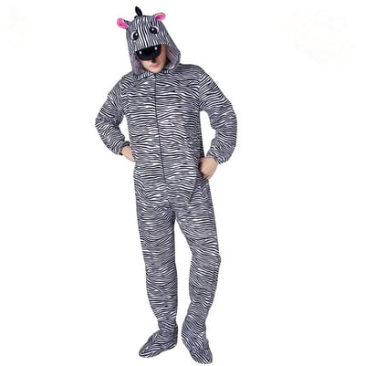 Zebra Onesie – Dieren Kostuum voor Carnaval, Themafeest & Verkleedpartij – One Size