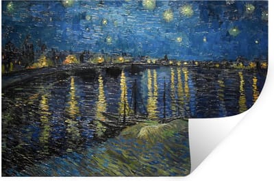 Muurstickers - Sticker Folie - Van Gogh - Brug - Oude meesters - 30x20 cm - Plakfolie - Muurstickers Kinderkamer - Zelfklevend Behang - Zelfklevend behangpapier - Stickerfolie