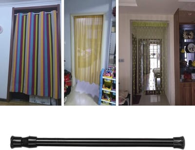 Verstelbare Douchegordijnrail voor Badkamer, Keuken en Slaapkamer - Telescopische en Spanningstang, Geschikt voor Deuren en Raamopeningen (25-40 Diameter 1.2cm Dunne Stang)