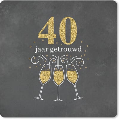 Muismat 20x20 cm - Mousepad Huwelijk - 40 jaar getrouwd - Quotes - Trouwen - Spreuken - Muismatten