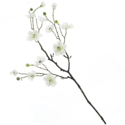 Bellatio Design Kunstbloemen appelbloesem Kyoto - 56 cm - wit - Kunst zijdebloemen - kleine witte bloemetjes