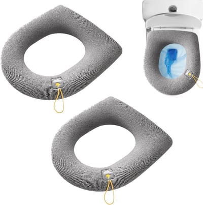 Wasbaar WC-zitkussen 2-delig met Overtrek voor Universele Toiletbril - Grijs