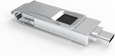 USB Flashdrive Vingerafdruk - Geheugenstick Beveiligd - Bestanden Beveiligen - 360 Graden Draaibaar - 512GB - Zilver