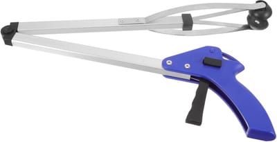 longziming -Afvalgrijper 80 cm – Metaal en Kunststof – Inklapbaar en Ergonomisch – Antislip Handgreep – Blauw – 1 Stuk