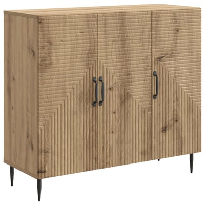 vidaXL - Dressoir - Artisanaal - eiken - 89 - x - 34,5 - x - 80 - cm - Bewerkt - hout