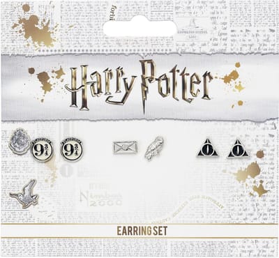 The Carat Shop - Harry Potter Oorbellen Set inclusief Platform 9 3/4, Hedwig en Brief - Deathly Hallows