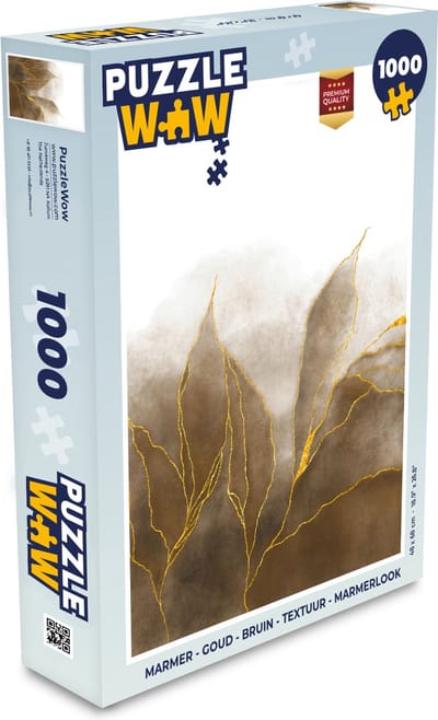 Puzzel Marmer - Goud - Bruin - Textuur - Marmerlook - Legpuzzel - Puzzel 1000 stukjes volwassenen