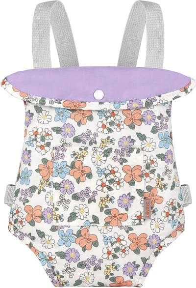 Babypoppendraagzak voor kleine meisjes - Draagzak voor poppen en reborn-babypoppen - Peuters van 1-3 jaar - Paars