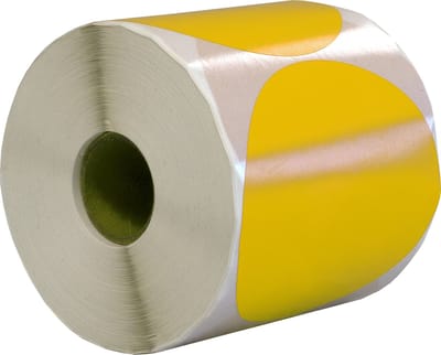 500 Etiketten Rond Geel 80 mm op Rol - Sluitzegel - Markeringspunten - Blanco ronde stickers - DULA