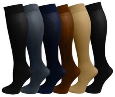 Donkerblauwe Steunkousen - Compressie kousen - Sportsokken - S/M - 2 paar - Compressie - Donkerblauw - Ondersteunende kousen - Reissokken - CHPN