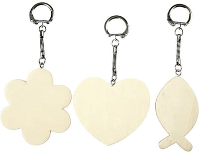 Creativ Company Decorate your Wooden Sleutelhanger 3pcs.