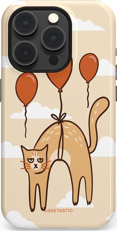 Casetastic Hoesje Geschikt voor Apple iPhone 15 Pro Magsafe - Stijlvolle Beschermende Duo-layer Case - Kattenfeest Ballonnen