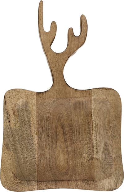 Schaal/Snijplank mango hout gewei 35cm