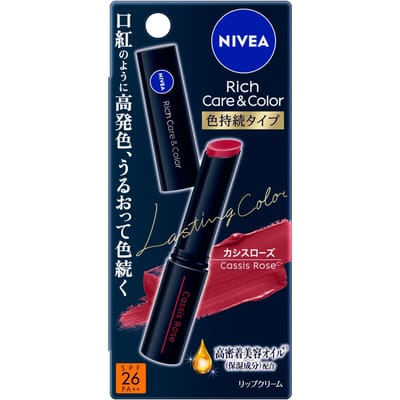 Nivea Japan - Rich Care & Color Lip Lasting Color Lip Balm SPF 26 PA++ Cassis Rose