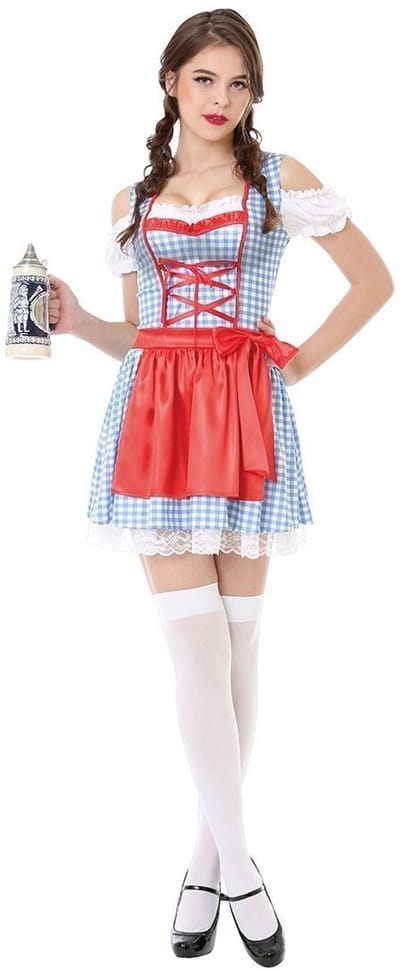 Partychimp Sexy Oktoberfest Dirndl Dames Steffi Oktoberfest Dames Carnavalskleding Dames Carnaval Kostuum Dames - Polyester - Maat S