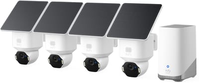 eufy SoloCam E42 4 - Cam Kit - 4K PTZ beveiligingscamera outdoor - HomeBase S380 - 360° pan/tilt - AI-tracking - Zonne-energie - 16TB opslag