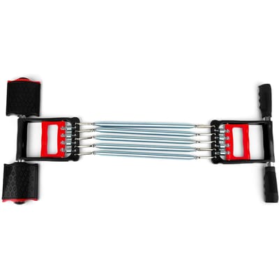3 in 1 Veerarm Borstexpander Sit-Up Stangen Handknijper Spier Training voor Thuis Kantoor Fitness Black & Red gray