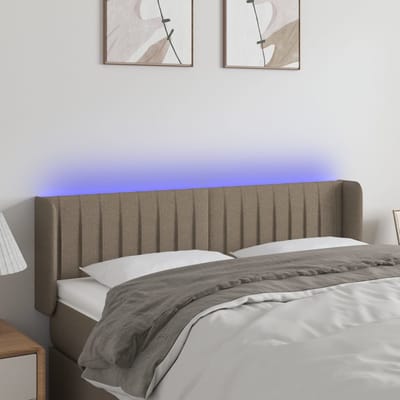 vidaXL - Hoofdbord - LED - 147x16x78/88 - cm - stof - taupe