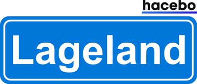Hacebo - Plaatsnaam Sticker - 29x10 CM - Lageland sticker - Verkeersborden sticker - grappige cadeaus - Lageland