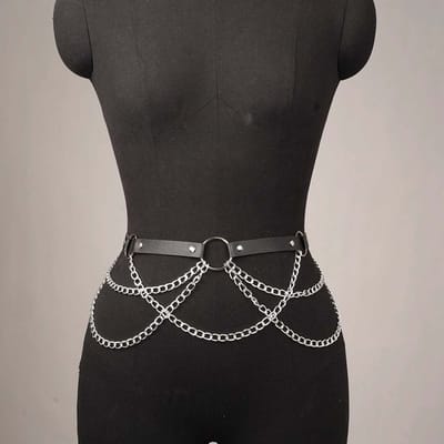 Vrouwen Sexy Beenketting Harnas Kousenband Taille Korset Riem Leren Harnas Taille Dij Harnas Gotische Kleding Accessoire black