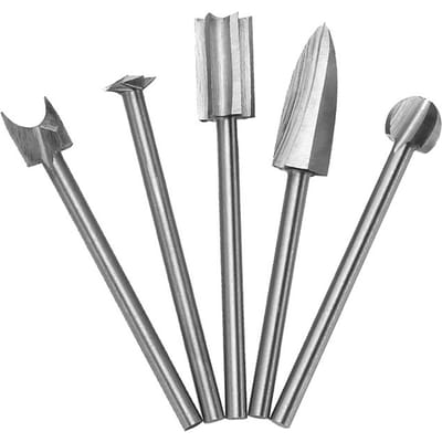5-delige houtsnijwerk graveerboorset HSS-graveerboren DIY houtsnijwerkgereedschap 3 x 6
