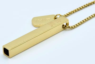 AIKI - Ademhalingsketting - Ademhalingstrainer - Stoppen met roken ketting - Solid Square - 14k Gold - Ademhaling - Ademketting - Ademtrainer - Hyperventilatie hulpmiddel