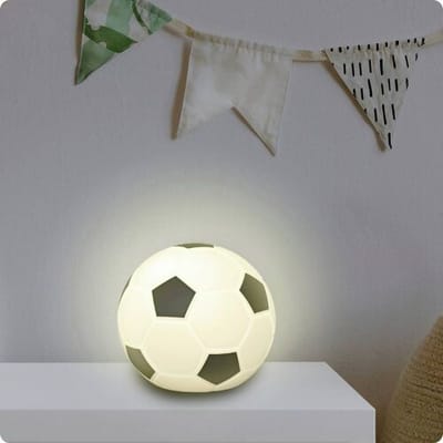 Ansmann LED-Silikonlicht Fußball wiederaufladbar 1800-0099 LED-lichtkogel, LED-nachtlamp Voetbal LED Meerkleurig Zwart