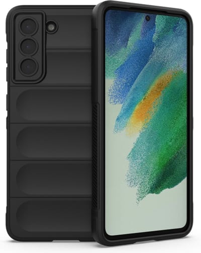 Hoesje geschikt voor Samsung Galaxy S21 FE - Techsuit Magic Shield Silicone Back Cover - Zwart