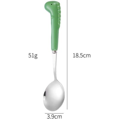 Servies Cartoon Kinderen Lepel Vork Set Dessertlepel voor Kinderen Vork Baby Gadgets Voed Kind Kinderservies voor Kinderen Zonder Doos groen