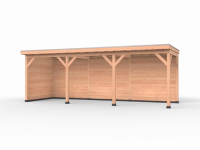 Douglas overkapping, 750 x 250, met achterwand en zijwand, Westwood Comfort Plus