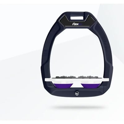 Platte Ultra Grip Aluminium/Wit/Paarse veiligheidseisen voor paardrijden Flex-On Safe-On