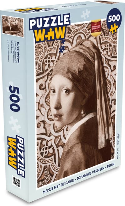 Puzzel Meisje met de parel - Johannes Vermeer - Bruin - Legpuzzel - Puzzel 500 stukjes