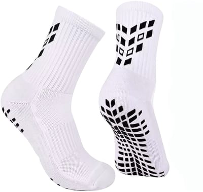 Gripsokken Wit (39-45) – Antislip Sportsokken voor Voetbal, Fitness, Padel & Pilates – Anti-Blaren
