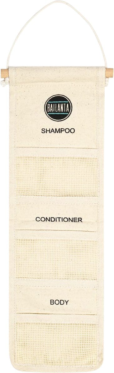 Bailanta® Shampoo Bar Houder – Duurzaam Zeepzakje voor Douche – Zeephouder & Zeepbakje – Sneldrogend Katoen & Bamboe – Voor Shampoo, Conditioner & Body Bars
